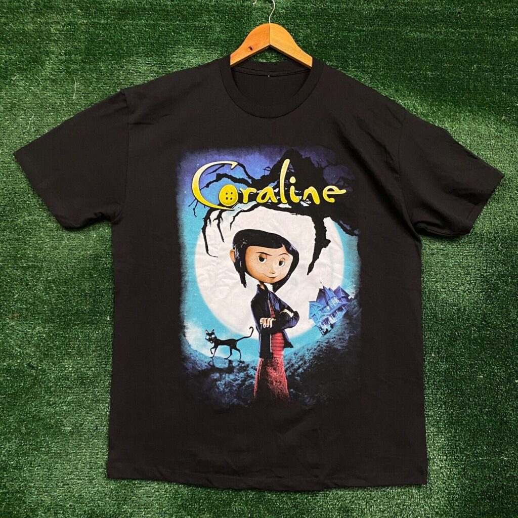 Henry Selick's Coraline Full Moon Poster T-Shirt-Coraline Shirts